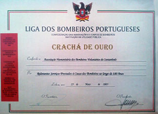 CrachÃÂ¡ de Ouro da Liga dos Bombeiros Portugueses - 25 de Maio de 2003