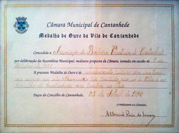 Medalha de Ouro pela CÃÂ¢mara Municipal de Cantanhede